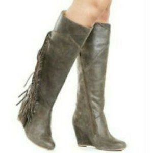 Koolaburra by Ugg Paradis Fringe Knee High Wedge Boots - Size 6